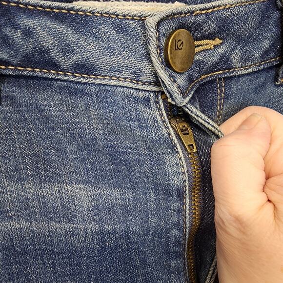 LOGO Lori Goldstein Girlfriend Jeans Size 4 28" High Waist Stretch Distressed - Picture 4 of 14